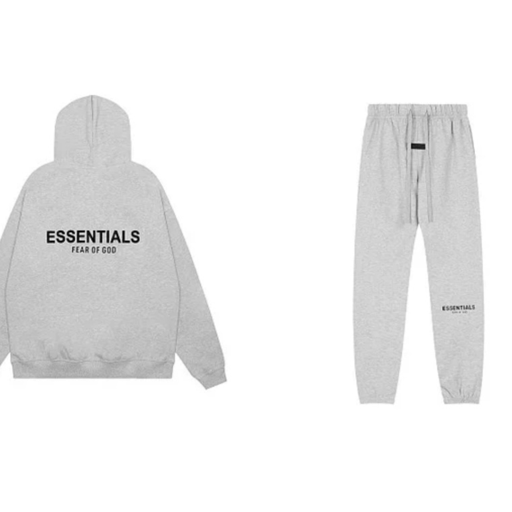 Fear Of God Essentials Light Oatmeal COMPLETE Sweatsuit Unisex Size L NWT Travel